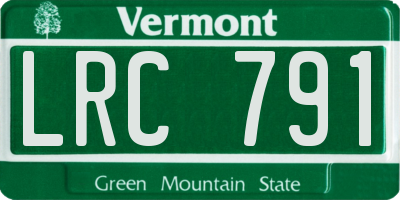VT license plate LRC791