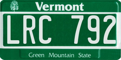 VT license plate LRC792