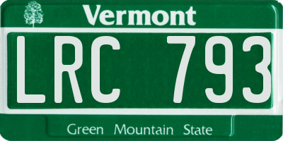 VT license plate LRC793