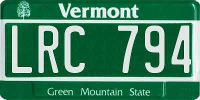 VT license plate LRC794