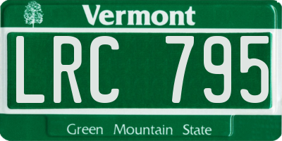 VT license plate LRC795