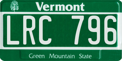 VT license plate LRC796