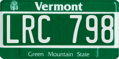 VT license plate LRC798