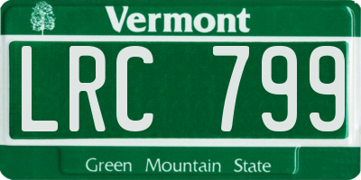 VT license plate LRC799