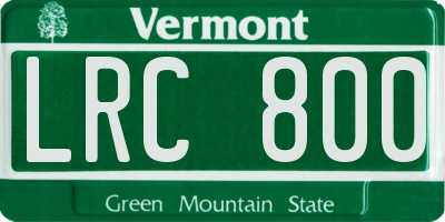 VT license plate LRC800