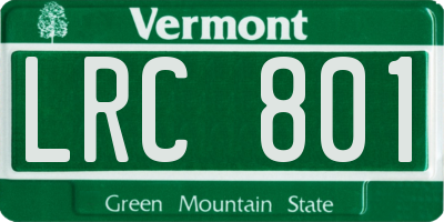 VT license plate LRC801