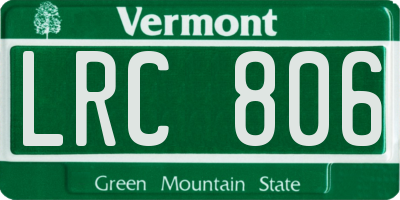 VT license plate LRC806