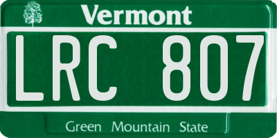 VT license plate LRC807