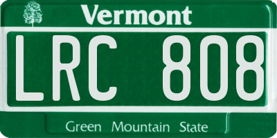 VT license plate LRC808