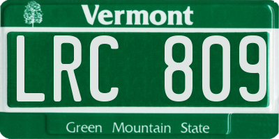 VT license plate LRC809