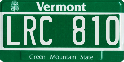 VT license plate LRC810