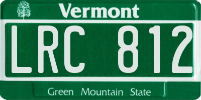 VT license plate LRC812