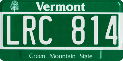 VT license plate LRC814