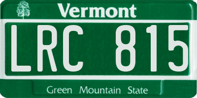 VT license plate LRC815