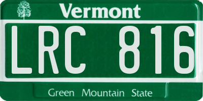 VT license plate LRC816