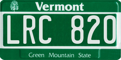VT license plate LRC820