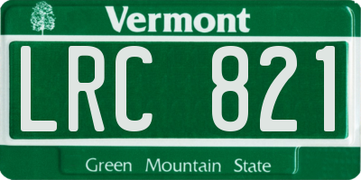 VT license plate LRC821