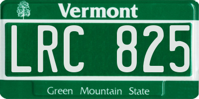 VT license plate LRC825