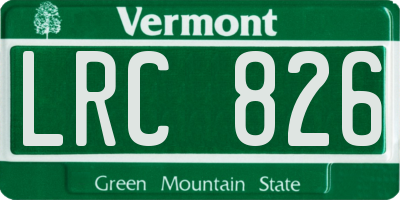 VT license plate LRC826