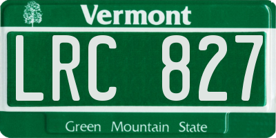 VT license plate LRC827