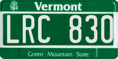 VT license plate LRC830