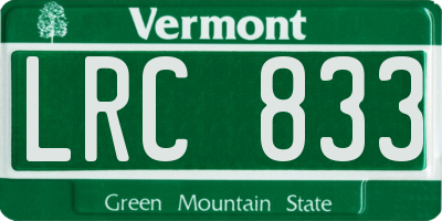 VT license plate LRC833