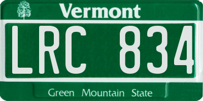 VT license plate LRC834