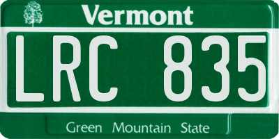 VT license plate LRC835