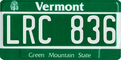 VT license plate LRC836