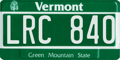 VT license plate LRC840