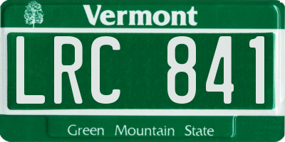 VT license plate LRC841