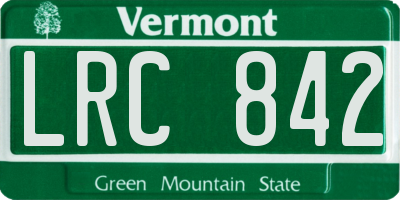 VT license plate LRC842