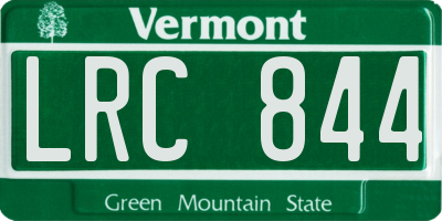 VT license plate LRC844
