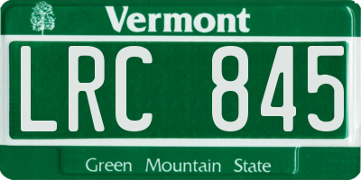VT license plate LRC845