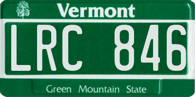 VT license plate LRC846