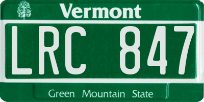 VT license plate LRC847