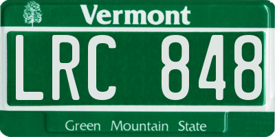 VT license plate LRC848