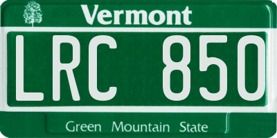 VT license plate LRC850