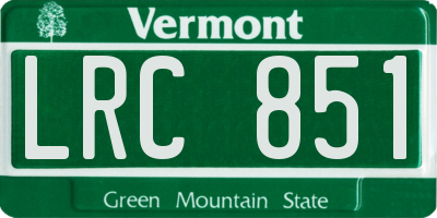 VT license plate LRC851