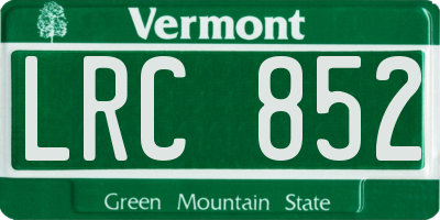 VT license plate LRC852