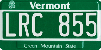 VT license plate LRC855