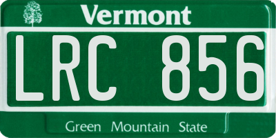 VT license plate LRC856