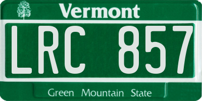 VT license plate LRC857