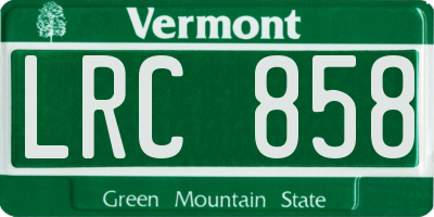 VT license plate LRC858