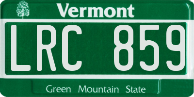 VT license plate LRC859
