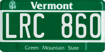 VT license plate LRC860