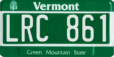 VT license plate LRC861