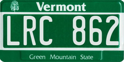 VT license plate LRC862
