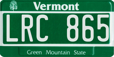 VT license plate LRC865