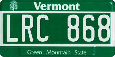 VT license plate LRC868